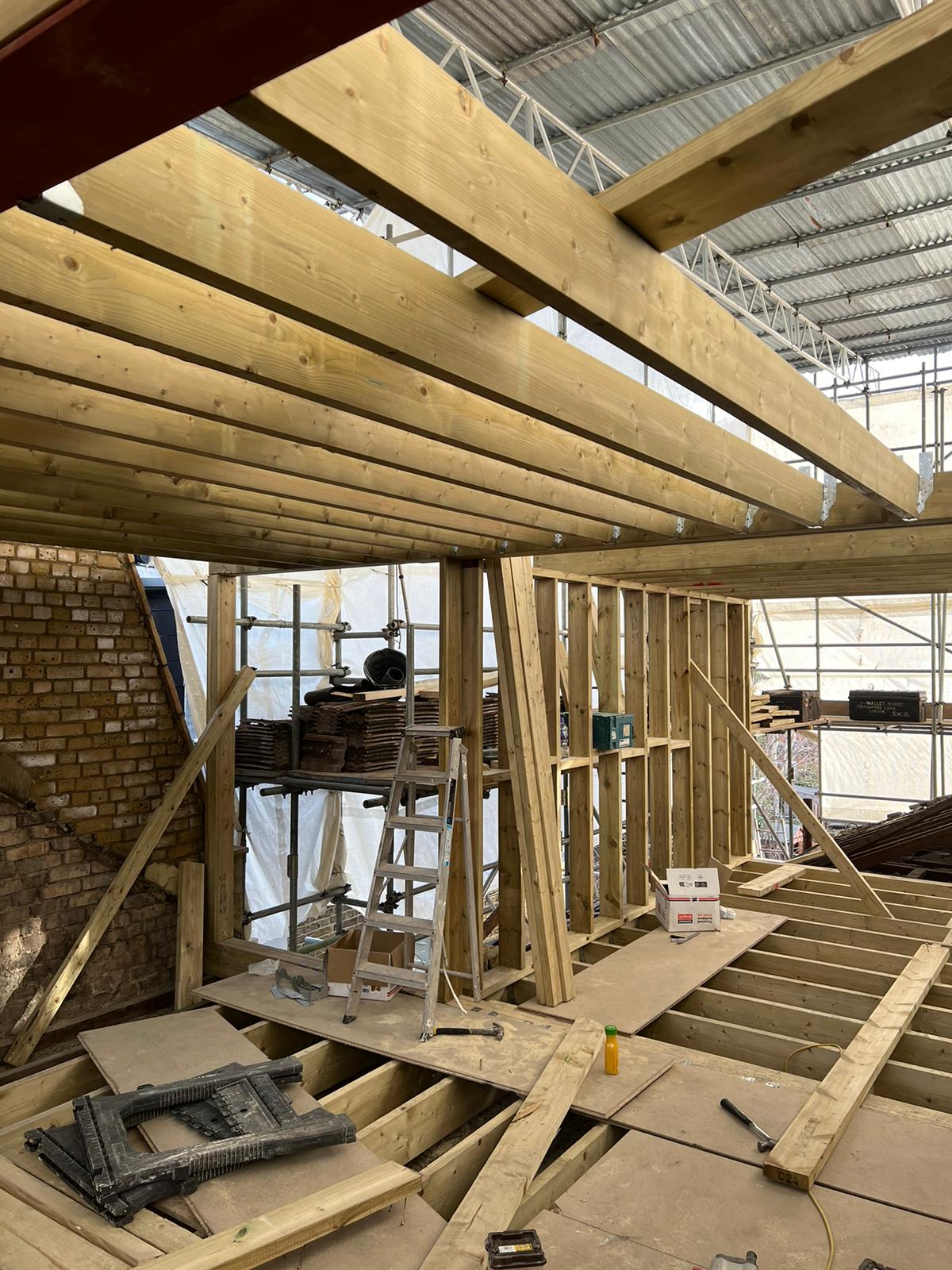 A Bricks & Moore loft conversion mid-build
